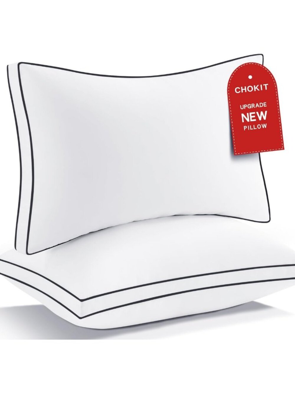 Fluffy Queen Size Pillows Set of 2 | Soft Gusseted Down Alternative for All